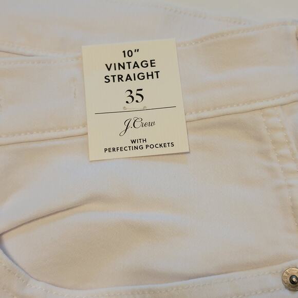 J Crew Jeans Womens Size 35 White 10" Vintage Straight Stretch High Rise Cropped - Picture 6 of 12